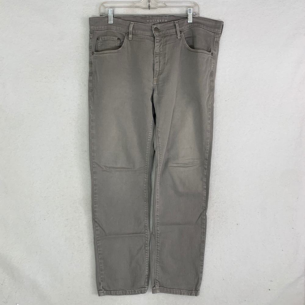 Mott & Bow Slim Fit Jeans Mens 35x30 Gray Mercer Stretch Denim Pants